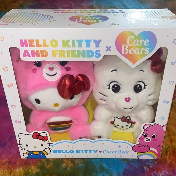 Hello Kitty and Care Bears Plush Duo - Pink and White - Picture 1 of 2